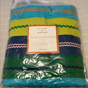 KIT KEMP for ANNIE SELKE Ric Rac Stripe Coverlet 96x96 Queen Comforter NEW